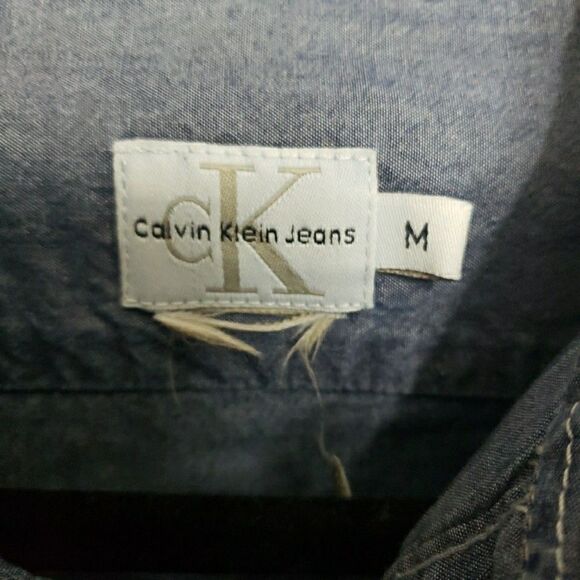 Calvin Klein Jeans Denim Long Sleeve Button Down Shirt Men's Size M - Picture 2 of 10